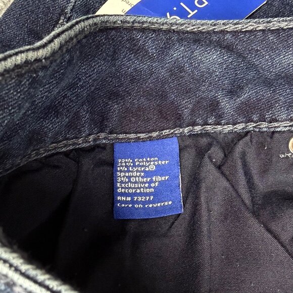 Apt 9 Distressted Boot Cut Jeans Rhinestones Cowgirl Glam Womens Plus 16WS NEW - Picture 7 of 14